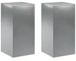 vidaXL Blumenst&auml;nder Pflanzenst&auml;nder 2 pcs Silber 40 x 40 x 80 cm Edelstahl...