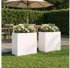 vidaXL Hochbeet vidaXL Garten-Pflanzgef&auml;&szlig; 2 stk. Wei&szlig; 50 x 30 x 40 cm