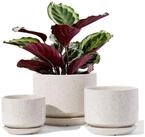 LuxusKollektion Blumentopf Blument&ouml;pfe Keramik 3er 11 13 17 cm Untersetzer...