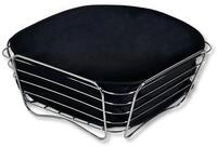 Kesper Brotkorb Brot- und Obstkorb mit Stoffeinlage schwarz 26x26 cm, Edelstahl