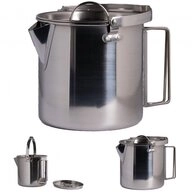 Mil-Tec Kanne Edelstahl 0,7 Liter Kanne mit tropfenfreiem Ausgie&szlig;er, 0,7 l,