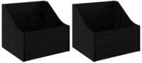 vidaXL Aufbewahrungsbox LP Plattenbox 2 stk. Schwarz Eichen-Optik 37 x 33 x 32...