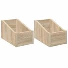 vidaXL Aufbewahrungsbox LP Plattenbox 2 stk. Sonoma-Eiche 18 x 32 x 18 cm