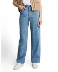 TOM TAILOR Denim Weite Jeans mit Allover-Stickereien blau L