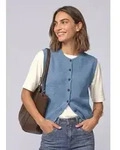 STREET ONE Kurzweste in Unifarbe blau 44 EU