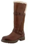 TOM TAILOR Winterstiefel Blockabsatz, Langschaftstiefel mit Fellimitat und