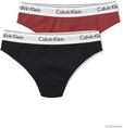 Tanga "THONG 2PK", Damen, Gr. S (36), bunt (schwarz, chili oil), Jersey,