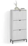 Livinity&reg; Schuhkipper Aterno, Wei&szlig;, 60 x 130 cm mit 3 Klappschubladen (1 St)