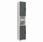VCM Schuhschrank Gados B. 30 x T. 33 x H. 178 cm Schmaler Holz-Hochschrank mit 2
