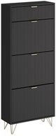 Vicco Schuhschrank Helge, Schwarz, 60 x 145 cm 3 F&auml;cher (1-St)