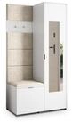 Masseno Garderobenschrank VIRA 95 x 181 cm Garderoben-Set mit Spiegel und 1...