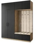 Masseno Garderobenschrank REMA 200 x 240 cm Garderoben-Set mit 2 T&uuml;ren Eiche...