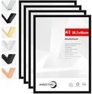 LuxusKollektion Bilderrahmen-Set Bilderrahmen A3 Metall Schwarz 4x Alu Schwarz