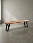 KADIMA DESIGN Sitzbank Esszimmerbank 160x40x45,5 cm Akazie Massivholz / Metall...