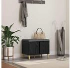 vidaXL Sitzbank, Flurbank mit Kissen Schwarz Eichen-Optik 60 x 38 x 46 cm