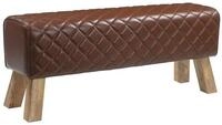 vidaXL Essbank Bank 110 x 30 x 45 cm Echtes Leder Diamant-Braun (1-St)