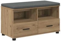 vidaXL Sitzbank 80 x 38 x 46 cm Flurbank mit Kissen mit Speicher Artisan-Eiche