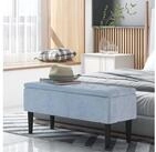 HOMCOM Sitzbank Sitztruhe mit Holzbeine, Truhenbank mit Stauraum, 95x38x45cm...