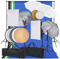 vidaXL Fotohintergrund 70 x 50 x 210 cm Fotostudio Set Softbox-Lampen Schirm
