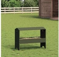 vidaXL Futterspender Futtertr&ouml;ge f&uuml;r Nutztiere Olivgr&uuml;n 79 x 35 x 62 cm 15 kg