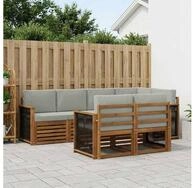 vidaXL Gartenlounge-Set vidaXL Outdoor-Sofagarnitur 6 stk. Nat&uuml;rlich und...