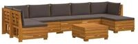 vidaXL Sofaelement 8 stk. Outdoor-Sofagarnitur Massivholz Braun (8 St)
