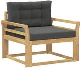 vidaXL Sofaelement Outdoor Mittelsofa Polyester Wei&szlig; (1 St)