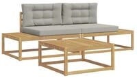 vidaXL Sofaelement Outdoor-Sofagarnitur Polyester Wei&szlig; (3 St)