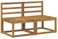 vidaXL Sofaelement 2 St&uuml;ck Outdoor Mittelsofa Massivholz Natur (2 St)