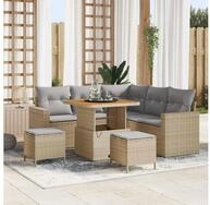 vidaXL Gartenlounge-Set vidaXL Gartensofa-set 9 Stk. 6-Sitzanzahl Beige und...