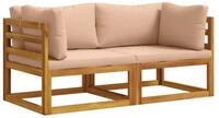 vidaXL Gartenlounge-Set vidaXL Ecksofa mit Kissen 2 stk. 2-Sitzer Massivholz...
