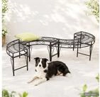 DanDiBo Rundbank Gartenbank Wetterfest Metall S-Form Braun 96766 Sitzbank