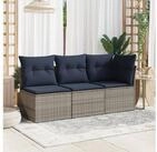 vidaXL Gartenlounge-Set vidaXL Garten-Sofa mit Kissen Grau 55 x 62 x 69 cm