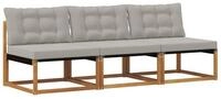 vidaXL Sofaelement 3 stk. Outdoor Mittelsofa Massivholz Natur (3 St)