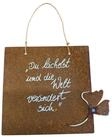 ZGM Dekofigur Rost Deko Spruchtafel "Du l&auml;chelst....", eine Geschenkidee f&uuml;r