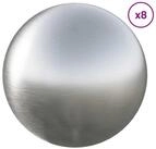 vidaXL H&auml;ngedekoration Geb&uuml;rsteter Ball 8 stk. &Oslash; 5 cm Silber Edelstahl 201...