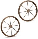 relaxdays Wanddekoobjekt Wagenrad aus Holz 75cm 2er Set (2 St)