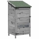 vidaXL Gartenhaus Gartenschuppen Grau 59 x 56 x 113,5 cm Massivholz aus Fichte