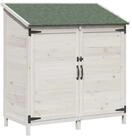 vidaXL Gartenhaus Gartenschuppen Wei&szlig; 106,5 x 56 x 113,5 cm Massivholz aus...