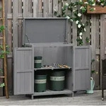 OKWISH Ger&auml;tehaus Gartenschrank Tannenholz 74x43x88 cm Dunkelgrau wetterfest,...