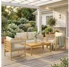 Outsunny Sitzgruppe Akazienholz mit 2er Sofa 2 Sessel Tisch Seilflecht