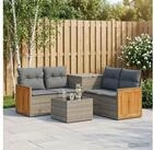vidaXL Gartenlounge-Set vidaXL Sofa Set 6 stk. Grau und Dunkelgrau Polyrattan...