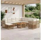vidaXL Gartenlounge-Set vidaXL Gartensofa-set 12 stk. Nat&uuml;rlich und Cremwei&szlig;