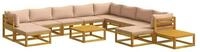 vidaXL Gartenlounge-Set Sofa-Set 12 stk. Natur Massivholz, (12-tlg)