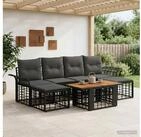 vidaXL Gartenlounge-Set vidaXL Gartensofa-set 7 stk. Schwarz und Dunkelgrau