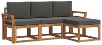 vidaXL Gartenlounge-Set Outdoor-Sofagarnitur 4 stk. Natur und Anthrazit, (4-tlg)
