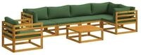 vidaXL Gartenlounge-Set Sofa-Set 7 stk. Natur Massivholz, (7-tlg)