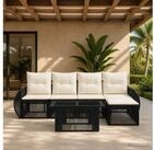 vidaXL Gartenlounge-Set vidaXL Gartensofa-set 6 stk. Schwarz und Cremewei&szlig;