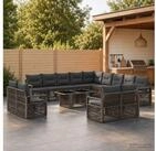 vidaXL Gartenlounge-Set vidaXL Gartensofa-set 14 stk. Grau und Dunkelgrau...