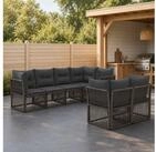 vidaXL Gartenlounge-Set vidaXL Gartensofa-set 7 stk. 7-Sitzanzahl Grau...
